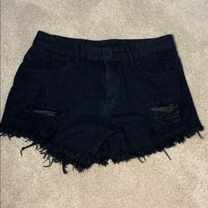 Black Jean Shorts